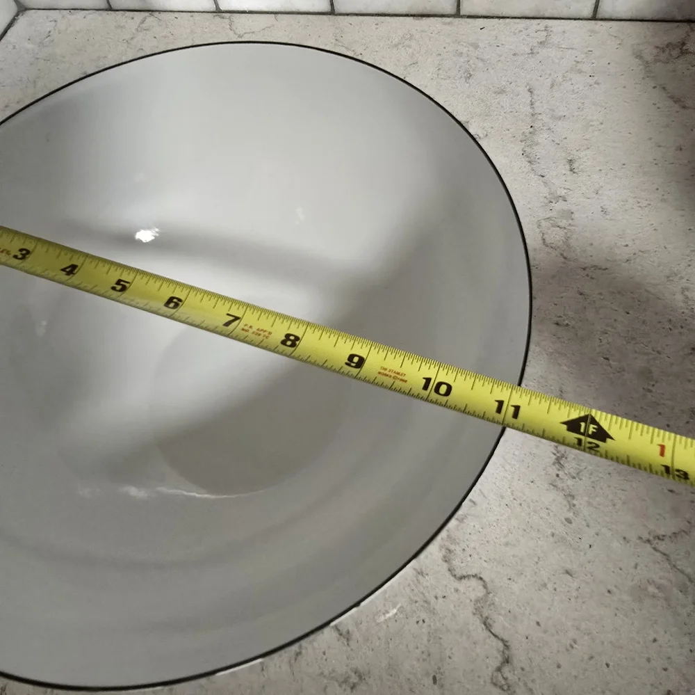 Vtg. Cathrineholm 11" Seafoam Stripe Enamel Bowl - Picture 9 of 11